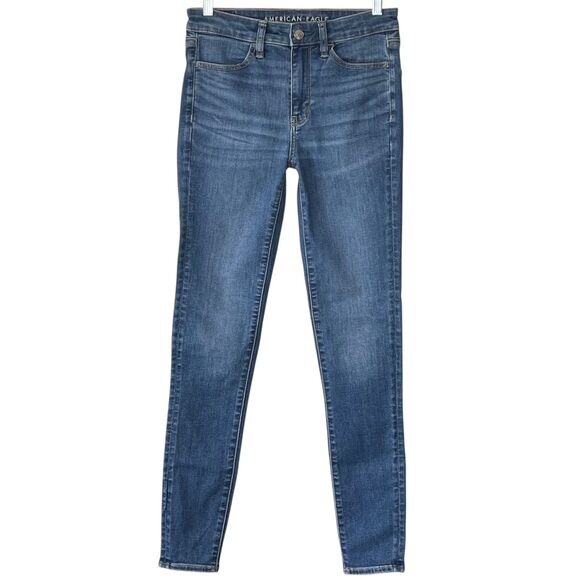 American Eagle High-Rise Jegging Medium Wash Size 6 Long Next Level Stretch - Picture 2 of 10